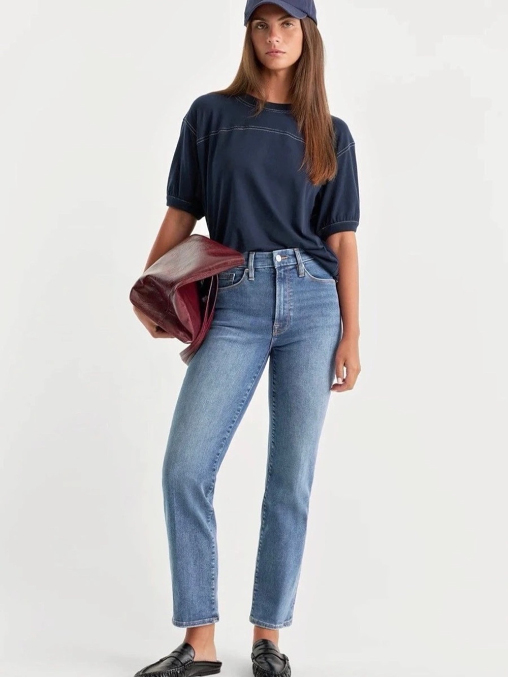 Good American Always Fits Good Legs Straight Jeans Blue 6-12 NWT